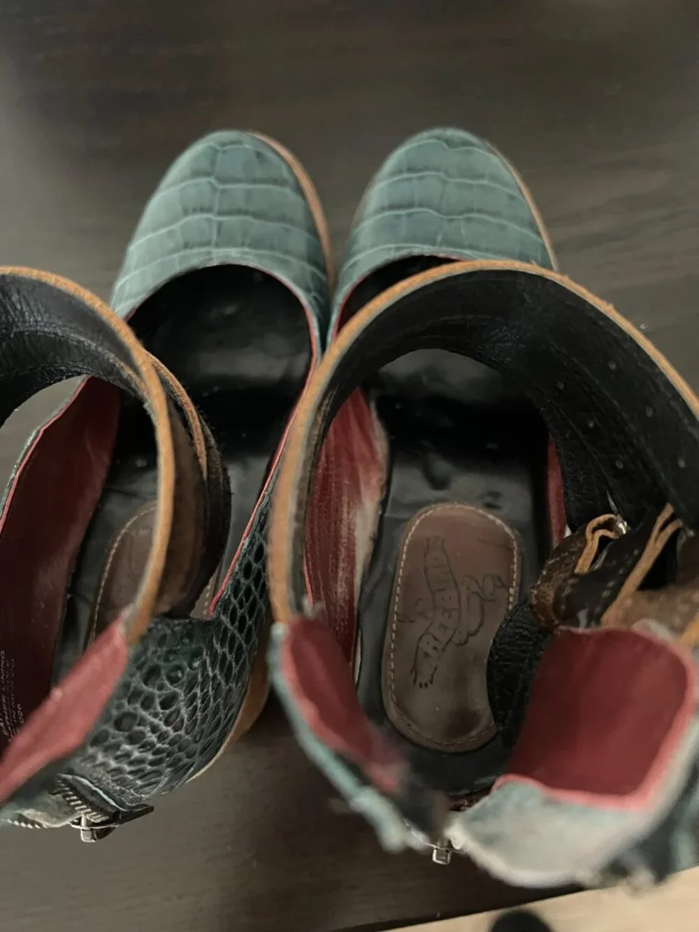 Freebird Randi Turquoise Croc Shoes - Picture 6 of 7